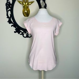 Express Light Pink Short Sleeves Blouse